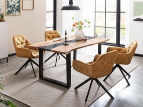 furniture-nabytek.cz - Masivní jídelní stůl Black River z mangového dřeva, lakovaný, hnědý – 140×90 cm