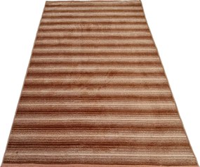 Pruhovaný koberec Saloon TERRA v červenej farbe – nízky vlas Rozmer: 60x100 cm