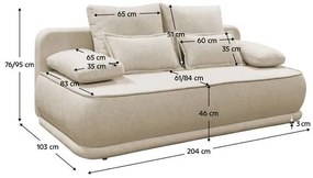 Rozkladacia pohovka LAGOON bežová