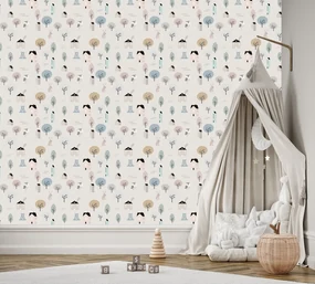 Gario Fototapeta Scandi domčeky a stromy Materiál: Vliesová, Rozmery: 100 x 70 cm