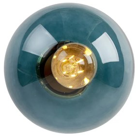 Inteligentné stropné svietidlo mosadz s oceánskym modrým sklom vrátane Wifi ST64 - Pallon