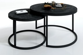 OKRÚHLY KONFERENČNÝ STOLÍK LEONARDO 2 v 1 TMAVÝ BETÓN + ČIERNY PODSTAVEC