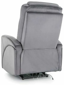 Polohovacie kreslo Kronos Velvet, sivá