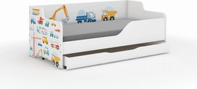 Wooden Toys Detská posteľ LILU 160x80 MASZYNY – komplet