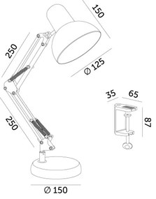 Stolná lampa AURIQ 1xE27/60W/230V čierna