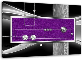 Obraz na plátně Abstraktní diamantová fialová - 120x80 cm