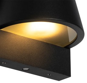 Vonkajšia nástenná lampa čierna IP44 so senzorom súmraku - Femke