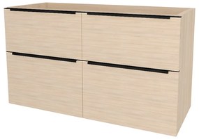 Mereo Mailo, kúpeľňová skrinka 121 cm, čierne madlo, Multidecor, Javor Hard šampanský, MER-CN593SBJHS2