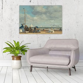 Obraz - Eugène Boudin, Beach  at Trouville, reprodukcia (90x60 cm)