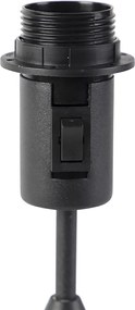 Stolná lampa čierna nastaviteľná s tienidlom svetlohnedá 35 cm - Parte