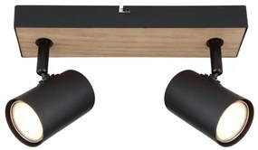 Globo 57911-2BW - Bodové svietidlo ROBBY 2xGU10/35W/230V čierna/hnedá
