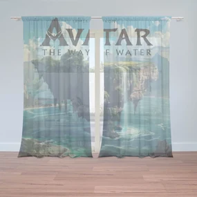 Sablio Záclony Avatar The Way of Water Plávajúci ostrov: 2ks 150x250cm