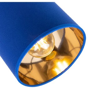 Stropné svietidlo GAMA, 3x modré textilné tienidlo, (možnosť polohovania), O