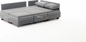 Rohová rozkládací pohovka Fly 280 cm se stolky antracit levá