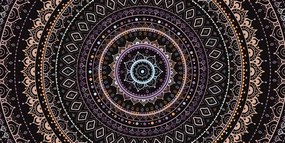 Obraz Mandala so vzorom slnka vo fialových odtieňoch