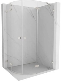 Mexen Lunar, pravý polkruhový sprchový kút 80 x 70 cm, 8mm číre sklo, oceľový profil, 833-080P-070L-97-00