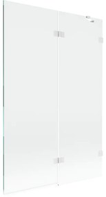 Mexen Lunar, 2-krídlová vaňová zástena pravá 120 x 150 cm, číre sklo, biela, 897-120-100-20-00-P