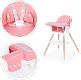 Detská stolička 2v1 BABY ECOTOYS ružová