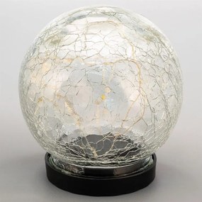 Solárne osvetlenie sklenená guľa 10 LED, viacfarebná, 11 cm