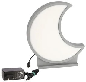 LED Detská stolná lampa MOON LED/12W/230V sivá