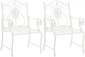 Kovová stolička Punjab s područkami (SET 2 ks) - Biela