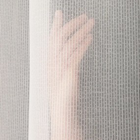 Krémová záclona MELINDA s jemnou pruhovanou štruktúrou ukončená olovkom  - šité na mieru
