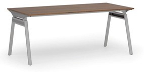 Kancelársky stôl PRIMO SIGMA, 1800 x 900 mm, sivá podnož, orech
