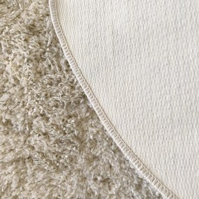 DY Krémový okrúhly shaggy koberec Camel Rozmer: 60 cm