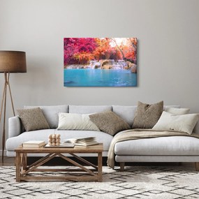 Obraz tyrkysovej lagúny, Laos, Tat Kuang Si (90x60 cm)