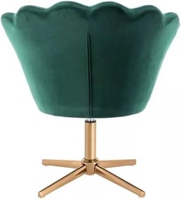 LuxuryForm DESIGN Kreslo FREY VELUR na zlatom kríži - zelené
