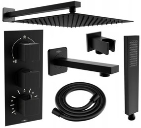Univerzálny sprchový set podomietkový MEXEN CUBE DR02 30 cm čierny