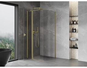Mexen Mist T, sprchový kút s krídlovými dverami, 95 x 95 cm, 8mm číre sklo, zlatý lesklý profil, 8A4T-095-095-50-00