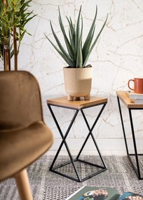 STOJAN NA KVETINÁČ LOFT6 40X24X24 CM ČIERNA/HNEDÁ