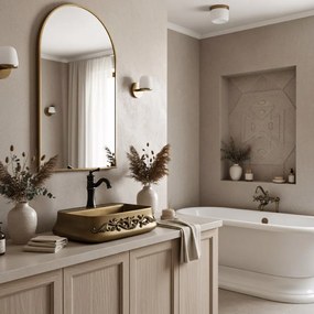 Rea Castel, umývadlo na dosku 530×380×140 mm, antický bronz, REA-U3508