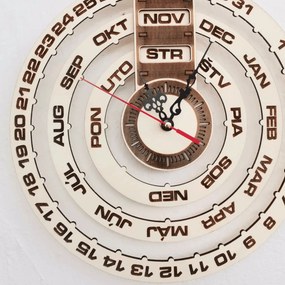 SENTOP | Drevený kalendár, nástenné hodiny gravírované laserom I SENTOP PR0161 HODINY PREGLEJKA SK analógové