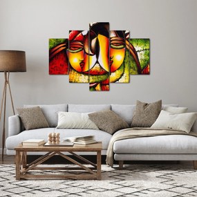 Obraz - Olejomaľba, abstraktné tváre (150x105 cm)