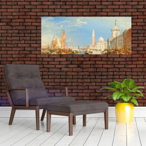 Obraz - Joseph Mallord William Turner, Venice the Dogana and San Giorgio Maggiore, reprodukcia (120x50 cm)