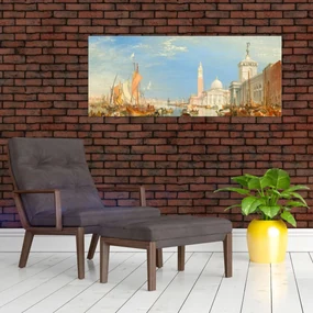 Obraz - Joseph Mallord William Turner, Venice the Dogana and San Giorgio Maggiore, reprodukcia (120x50 cm)