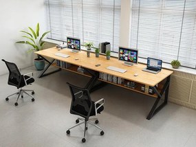 Počítačový stôl, kancelársky s policou 100x60cm hnedý