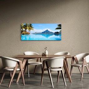 Obraz - Palmy a pláže (120x50 cm)