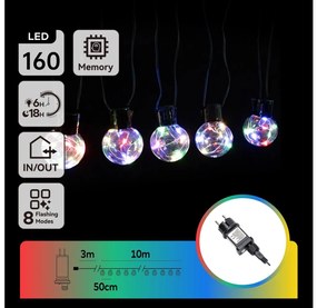 Aigostar B.V. Aigostar - LED RGBY Vonkajší dekoratívny svetelný reťazec 160xLED/3,6W/230V 10m IP44 B103031R3