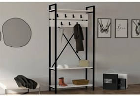 Predsieňová stena ALFA 180x90 cm biela/čierna