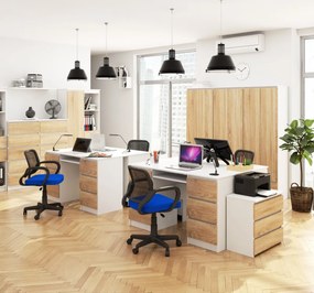 Písací stôl A-11 135 cm biely/dub sonoma