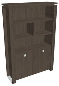 Vysoká skriňa Verno+ 140 x 46 x 210 cm, s regálom, dub antracit