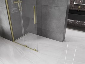 Mexen Velar, posuvné dvere do otvoru typ Walk-In 85 cm, 8mm číre sklo, zlatá matná, 871-085-000-03-55