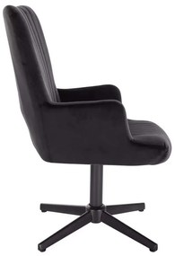 LuxuryForm DESIGN Kreslo AMADEO VELUR na čiernom kríži - čierné