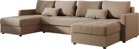 Rozkladacia sedacia súprava do U VENORIA 285x146 cm, béžová + 2 vankúšiky ZDARMA