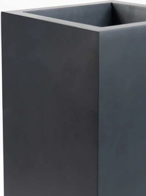 Hranatý kvetináč BLOCK, výška 75 cm, materiál MDF, čierny mat