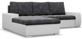 Rohová rozkladacia sedačka AURORA ľavá popolová / biela