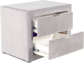 SI ET-002 Sametová nočná skrinka sivý